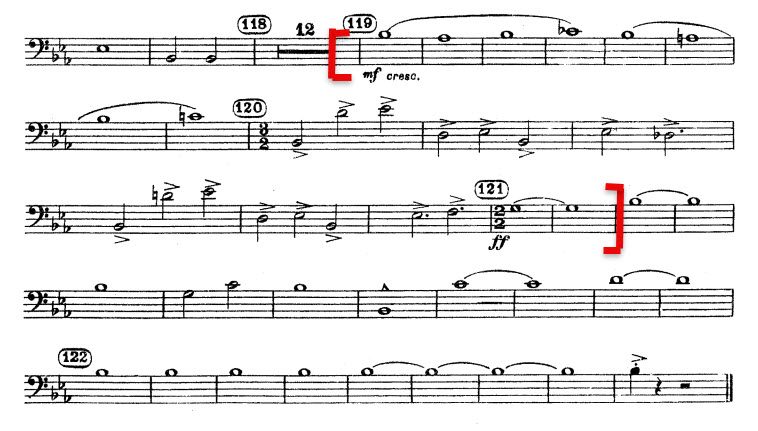 Mussorgsky: Pictures at an Exhibition, Bass Trombone - Excerpt 1